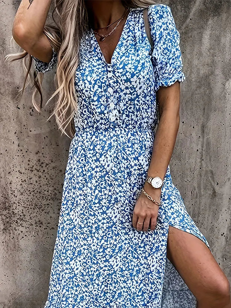 Women's Oversized Woven Dress Casual Bohemian Maxi Summer A-Line Long Dress with Pockets Full Length Clothing
