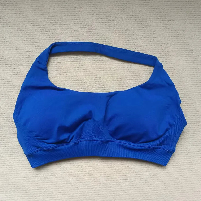 HBC Women's Sports Bra High Elastic Halter Top Push-up Fitness Workout Underwear Seamless Gym Tops Yoga Bra