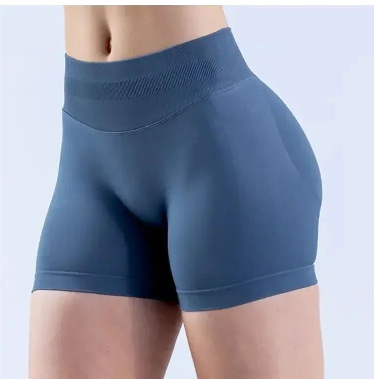 Summer High Waisted Yoga Shorts Women Fashionable and Sexy Running Fitness Pants Solid Color High Elastic Yoga Leggings