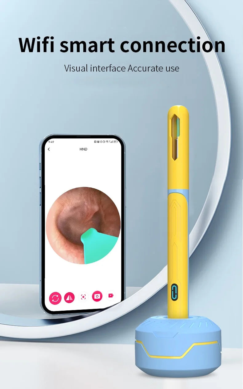 Ear Cleaner with Camera Set HD Ear Sticks Otoscope USB C Charging Endoscope Wax Removal Tool Earpick Ear Cleaning Set NK3 Pro