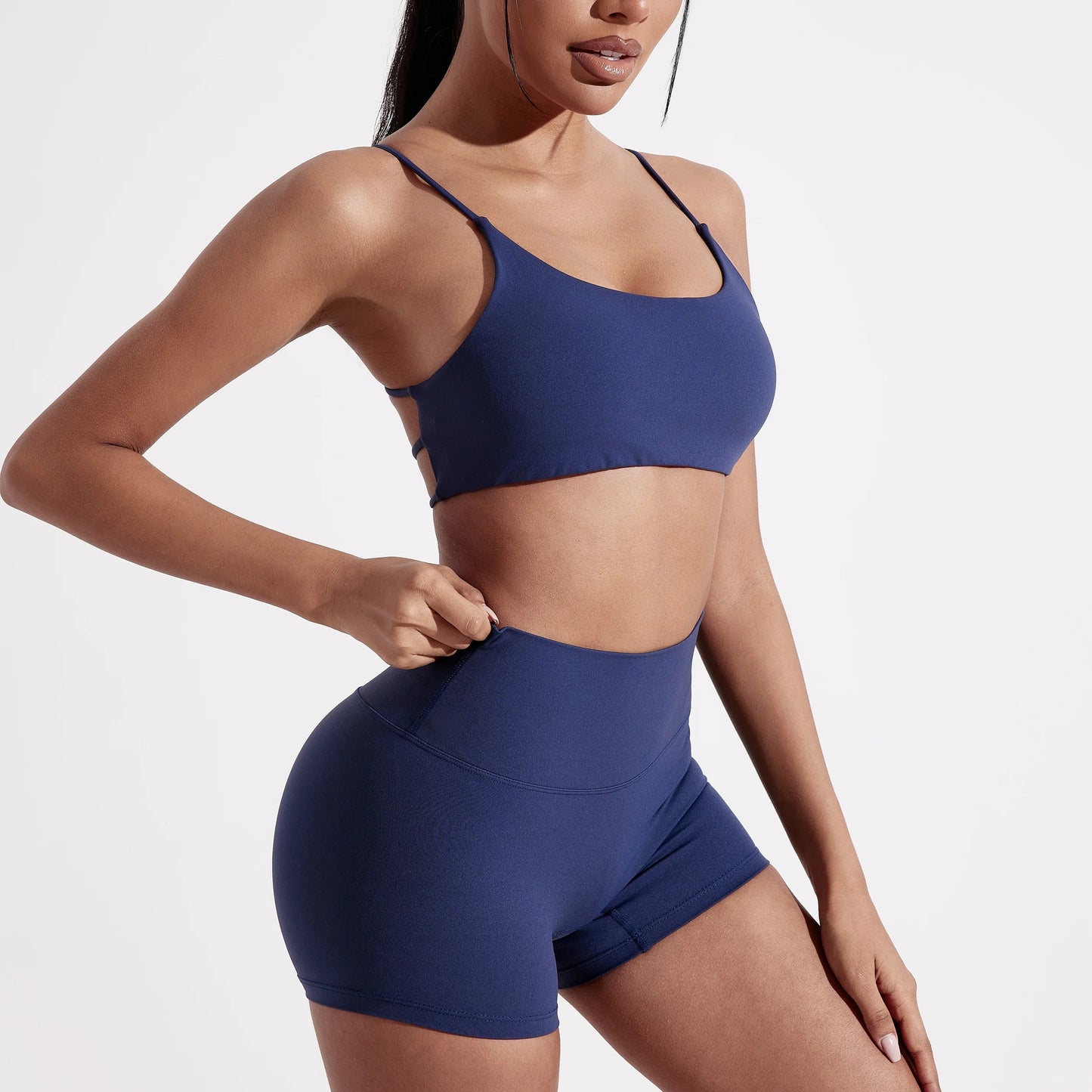 Solid Color Gym Yoga Underwear Women Cross Back Straps Fitness Bra High Strength Tight Sport Top Comprehensive With Chest Pad