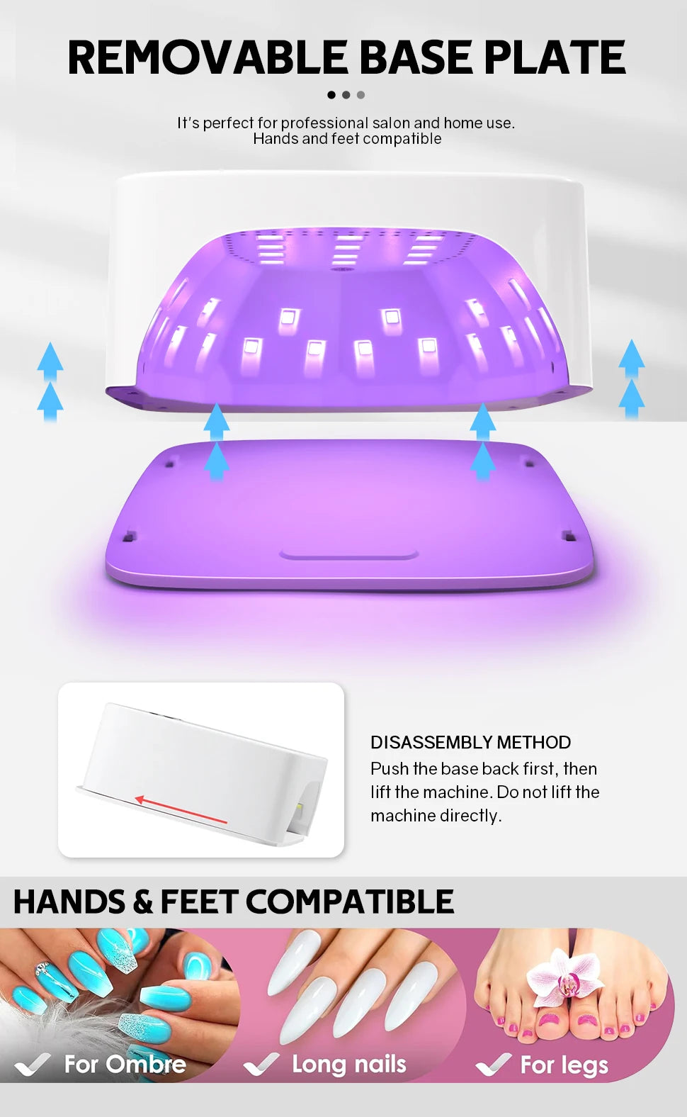 120W UV LED Nail Lamp Professional 30 LEDs Nail Dryer with 3 Timer Settings Rechargeable Manicure Lamp for Curing All Nails Gel