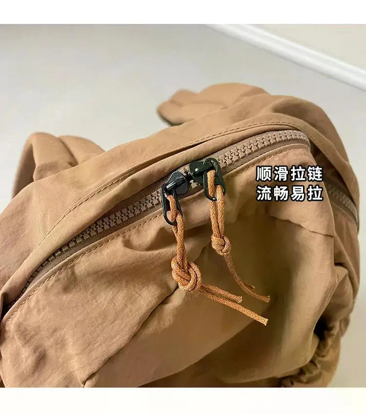 Casual Backpack Women Large Capacity Fashion Junior High School Student Pleat Schoolbag Cloth Bag Korean Travel Backpack