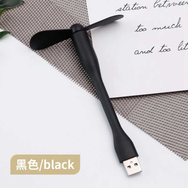 Mini USB Fan Flexible Bendable Fan For Power Bank Laptop PC AC Charger Portable Hand Cooling Fan For Computer Summer Gadget