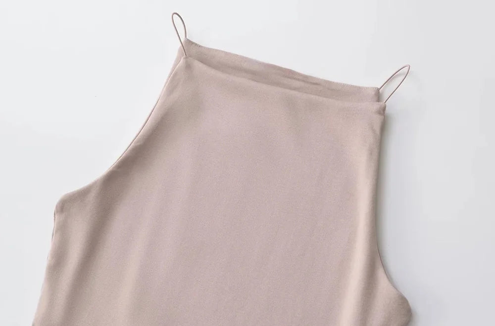 Women's Solid Color Halter Tank Top Sleeveless Vest Thin Straps Camisole Summer Casual Fashion Wear