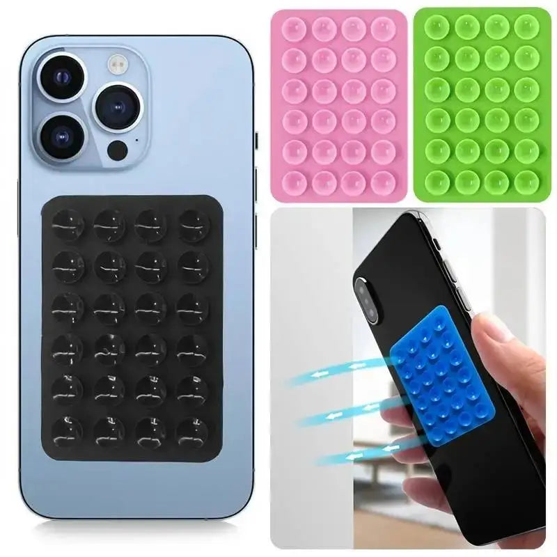 Silicone 24 Suction Phone Holder Multifunctional Suction Cup Mat Wall Stand Anti-Slip Single Sided Case Glue Mount Back Stickers