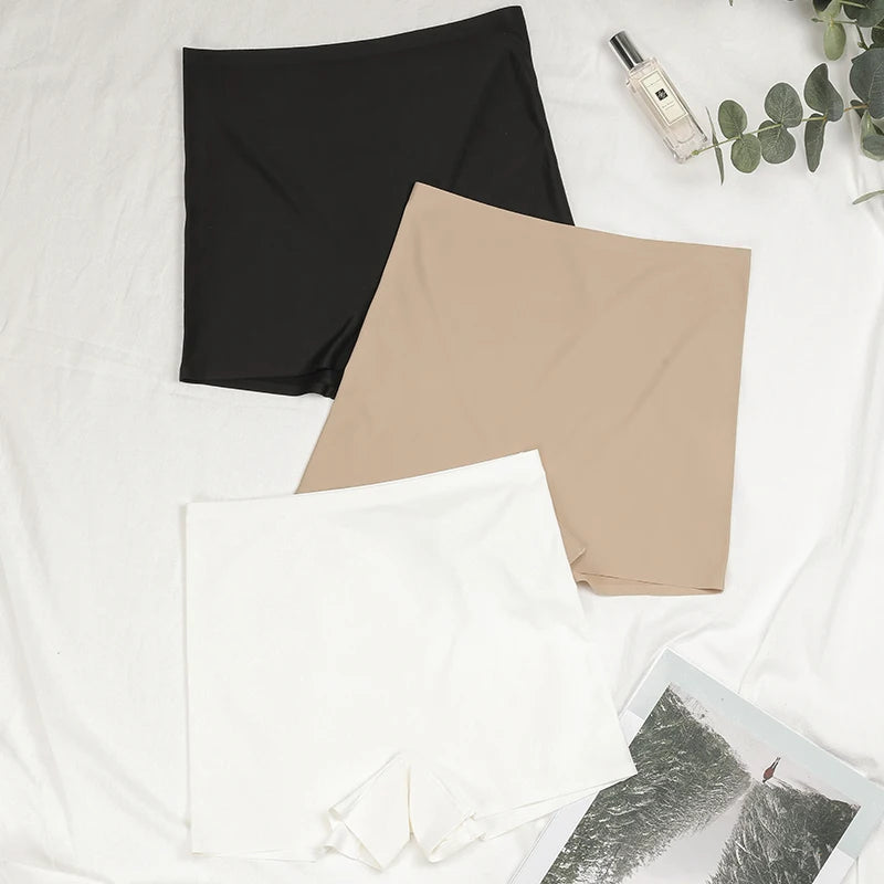 Hot Sale Seamless Ice Silk Solid Biker Shorts Boxer Short Leggings Sports Yoga Pants Seamless Women Shorts Panties