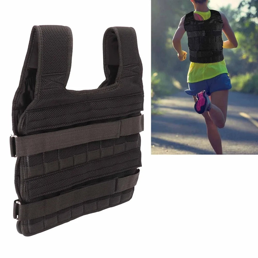 20kg Loading Weighted Vest Adjustable Loading Weight Jacket Boxing Running Sling Weight Training Workout Fitness Exercise Vest