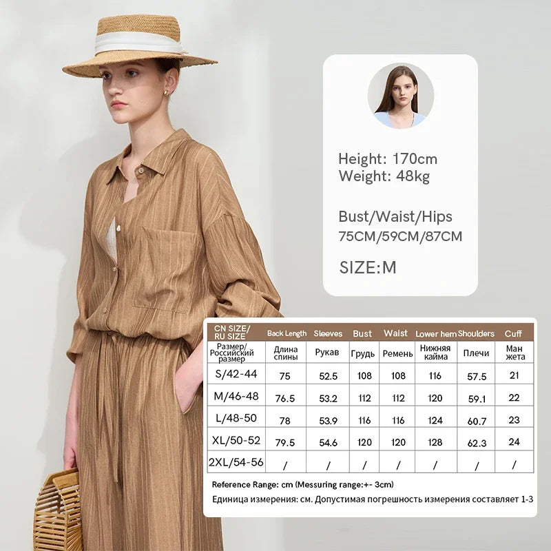 AMII Minimalism Shirt Pants For Women 2025 Spring New Casual Basic Shirt Sold Separate Straight Long Wide Leg Pants 12511048