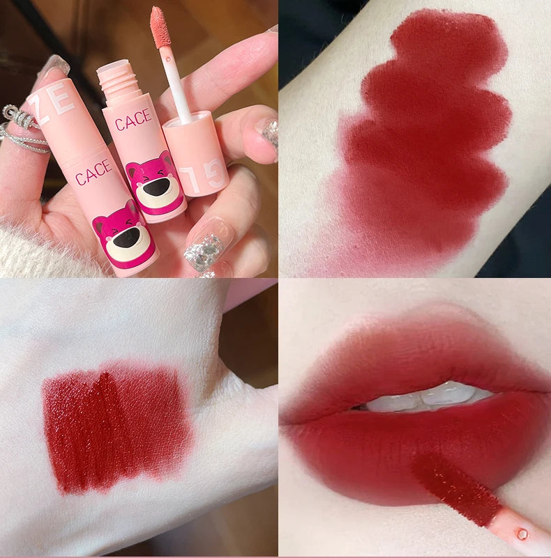 CACE 3 Pcs Sweet Liquid Lipstick Set Matte Velvet Lip Glaze Waterproof Long Lasting Non-marking Lip Tint Cosmetic Kits Lipgloss