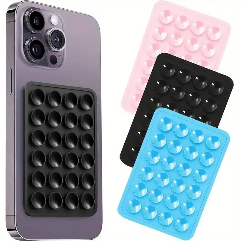 Silicone 24 Suction Phone Holder Multifunctional Suction Cup Mat Wall Stand Anti-Slip Single Sided Case Glue Mount Back Stickers