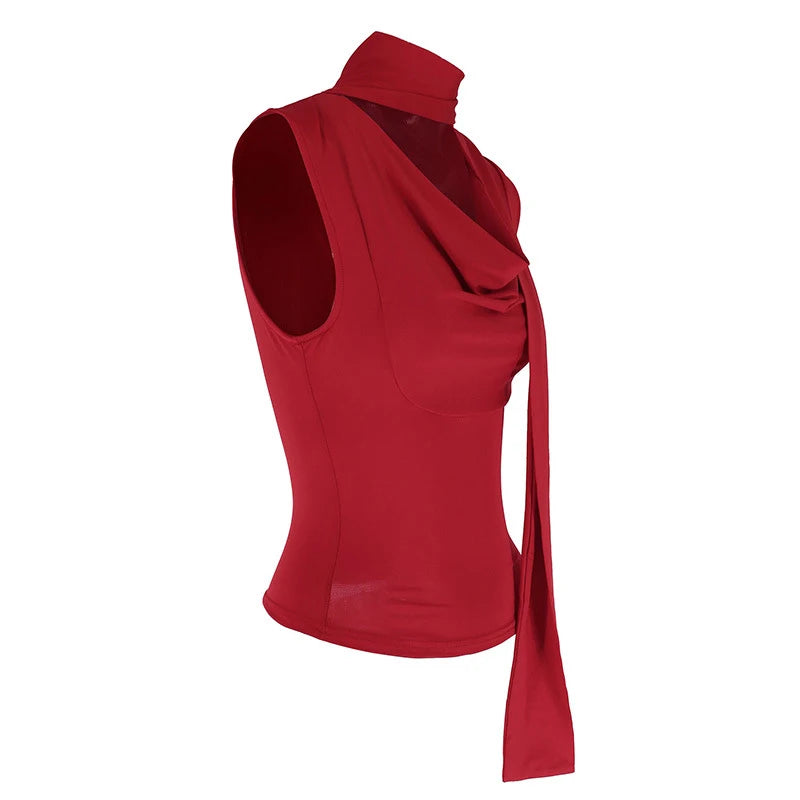 Solid Tank Summer New Women Sexy Sleeveless V-Neck Lady Top Fashion Bandage Streetwear Casual Slim Tank Elegant Knitted Clothing