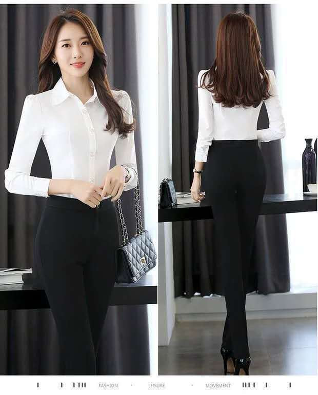 White Shirt Women Chiffon Dress Shirt Long Sleeve Blouses Slim Women Tops OL Korean Fashion Women Shirts Autumn Working Clothes