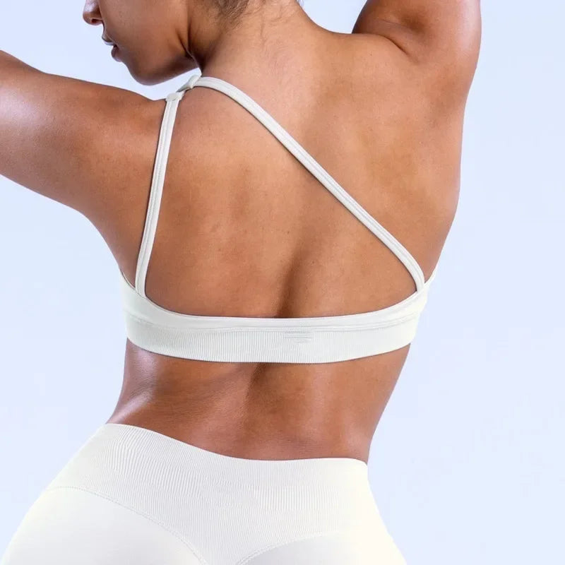 Brassiere Bra Women Seamless Halter Top High Support Push-up Open Back Gym Wear Fitness Yoga Underwear Customizable Labels