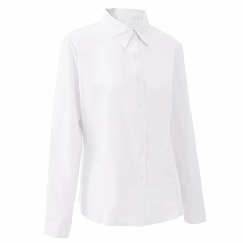 Women's Long Sleeve Blouse Office Ladies Tops Button Up Shirts 2025 Fashion Casual Shirt Long Sleeved Blouse White Shirt Women