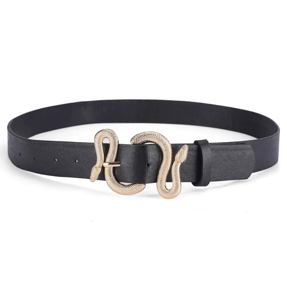 Women's Belt Trend Retro Snake Buckle Belt Fashion Casual Pu Leather Belt With Dress Jeans Belts Gift For Women and Girlfriend