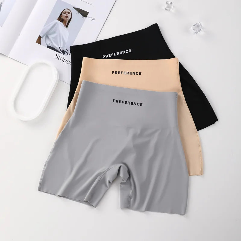 3PCS/set Protective Shorts Plus Size Shorts Seamless Underwear for Women Safety Short Pants Ice Silk Panties Summer Intimates