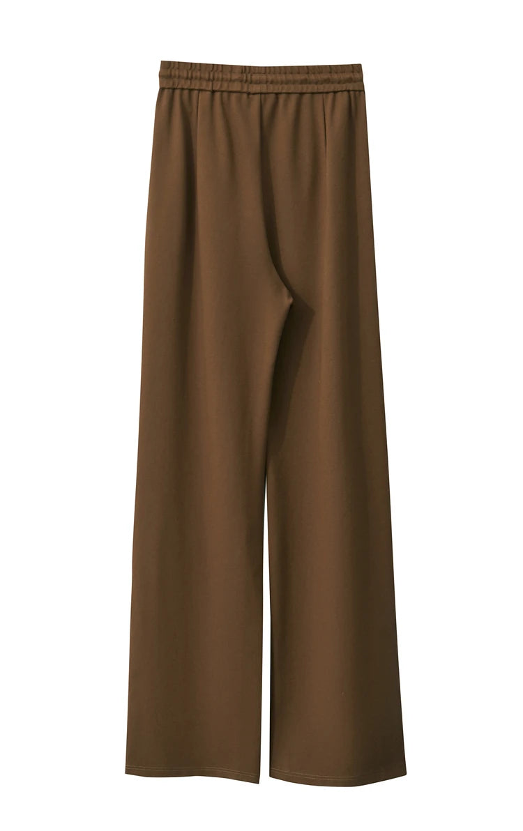 AMII Minimalism Casual Pants for Women 2025 Spring Wide Leg New Loose Vertical Elastic Waist Drawstring Sporty Trousers 12343338