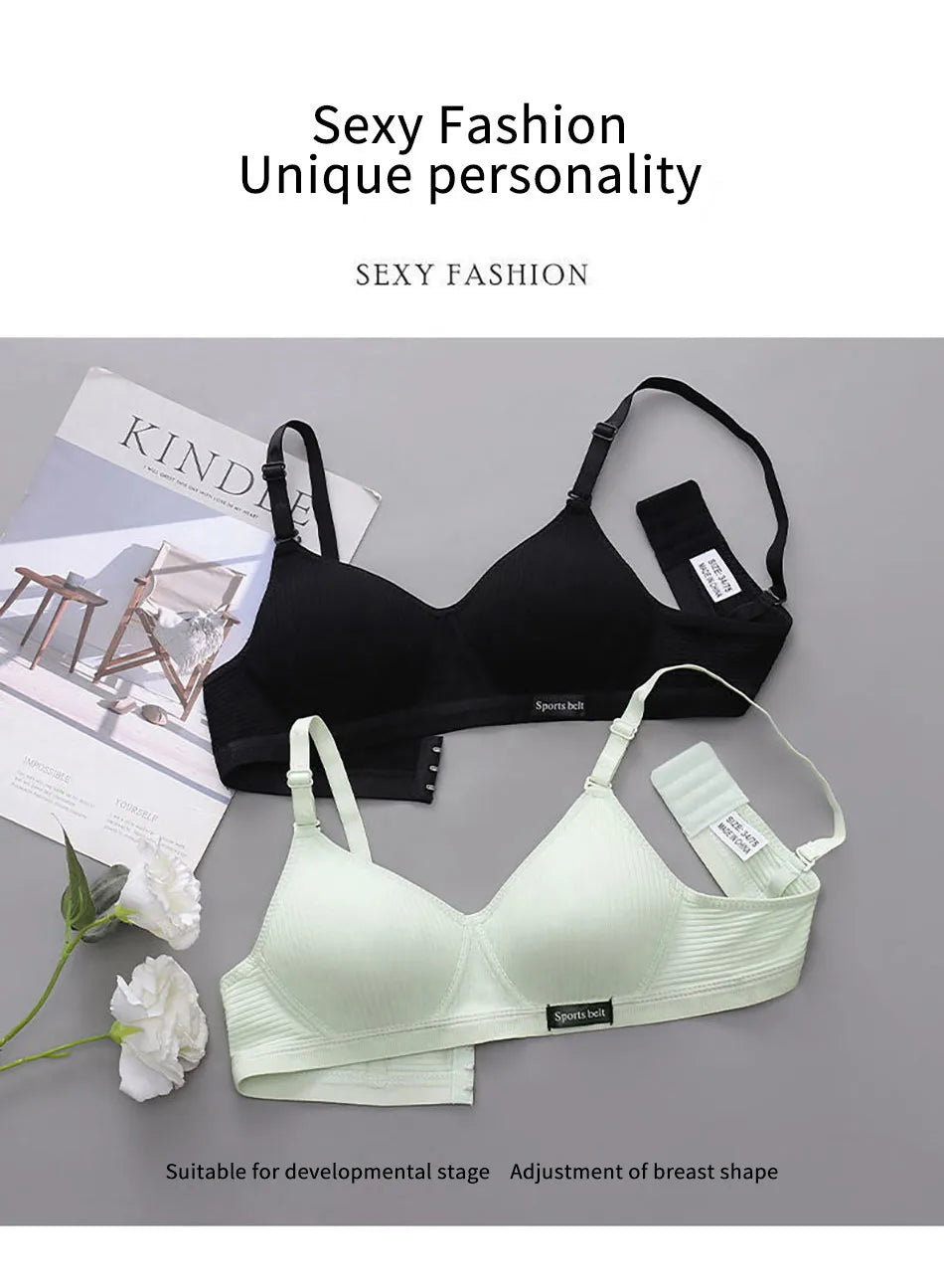 Girl Training Bras Cotton Underwear Back Buckle Design Bralette Adolescent Comprehensive Breathable Teenager Girl Sport Tops Bra