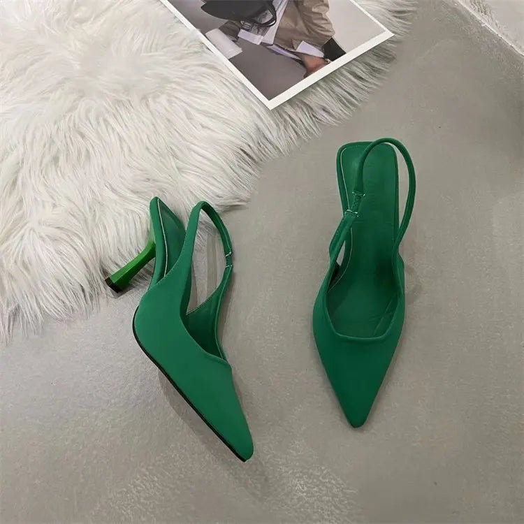 2024 Summer New Europe and The United States Large Size Fashion Pointed Sandals Temperament with French Women's Shoes