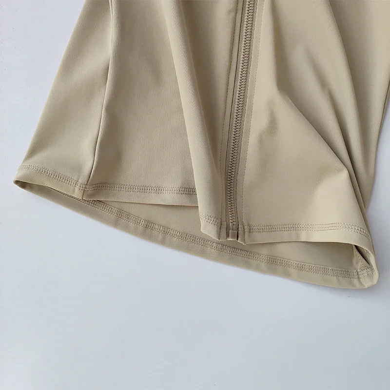 Zippered Sports Jacket for Women Yoga Suits Slim Fit Training for Jogging Long-sleeved Quick-drying Cardigan Jacket Top