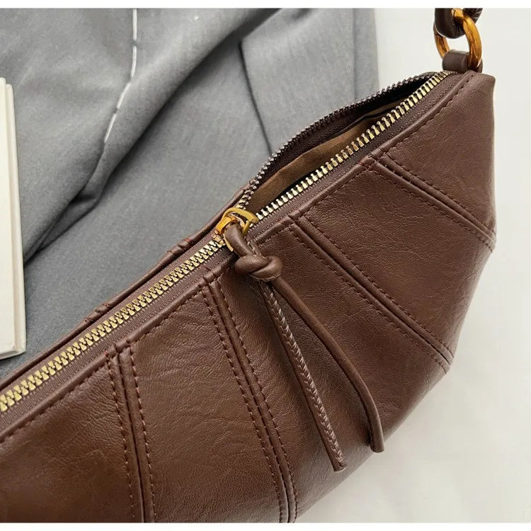 Velvet Material Zipper 2025 High Quality Shoulder Bag Solid Color Simple Fashionable Crossbody Bag Soft Western Style Handbag