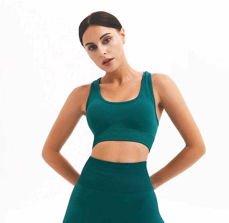 WAREBALL Tank Top Women Female Gym Yoga Bra Padded Sports Bra Removable Workout Push Up Crop Top Fitness Bra Athletic Sportswear