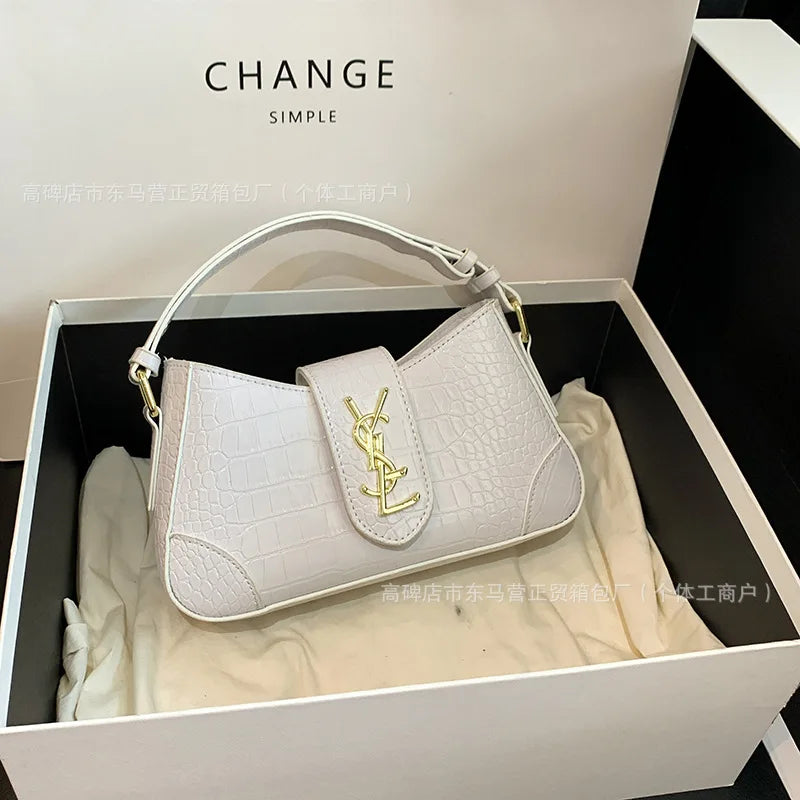 Texture Stone Patterned Armpit Bag 2025 New Simple Single Shoulder Women's Bag Temperament Crossbody Bag Small Fragrance Style