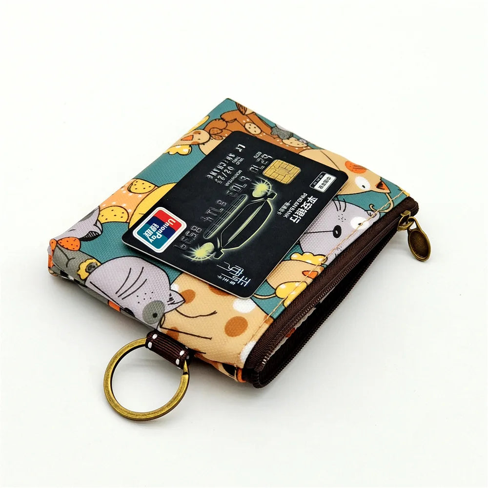 Cute Animals Wallet Zipper Purse Cartoon Small Coin Purse Lightweight Storage Bag Money Bag Key Card Holder For Student Women