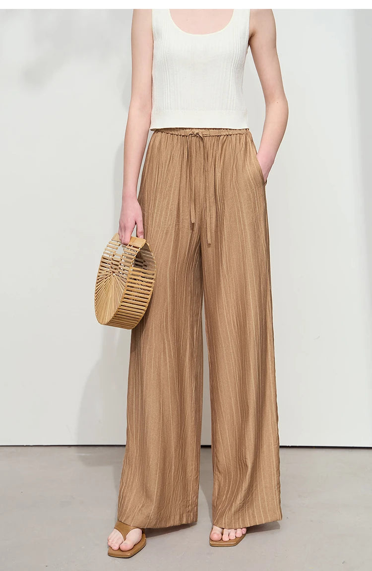 AMII Minimalism Shirt Pants For Women 2025 Spring New Casual Basic Shirt Sold Separate Straight Long Wide Leg Pants 12511048