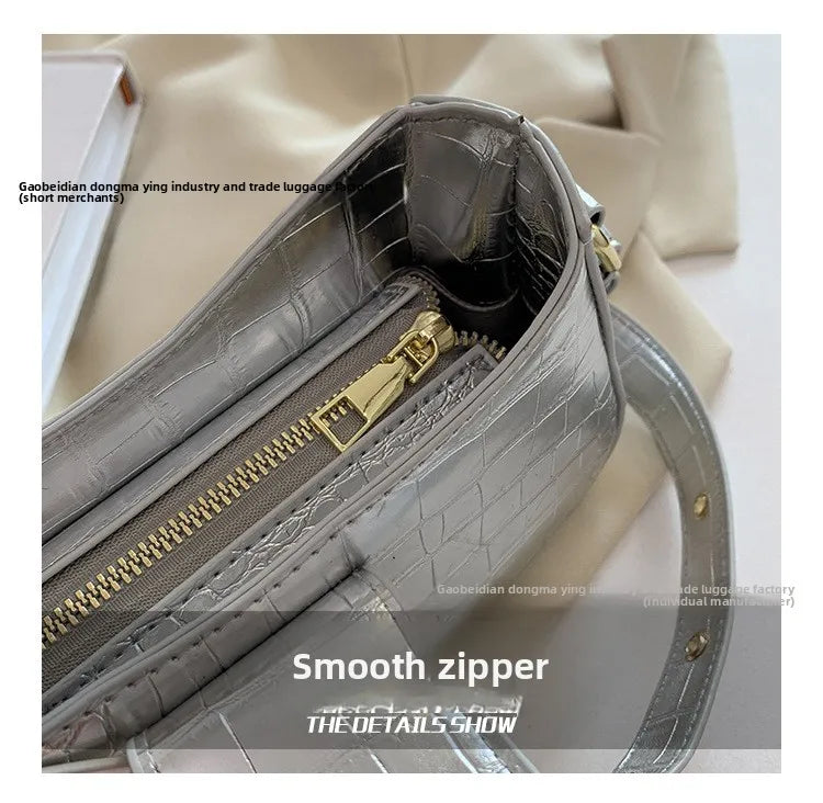 Texture Stone Patterned Armpit Bag 2025 New Simple Single Shoulder Women's Bag Temperament Crossbody Bag Small Fragrance Style