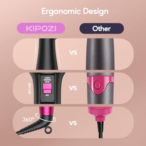 KIPOZI Hot Air Brush 4 in 1 Hot Air Comb Reduces Frizz Static Electricity Hair Dryer Blow Dryer Brush Create Voluminous Curls