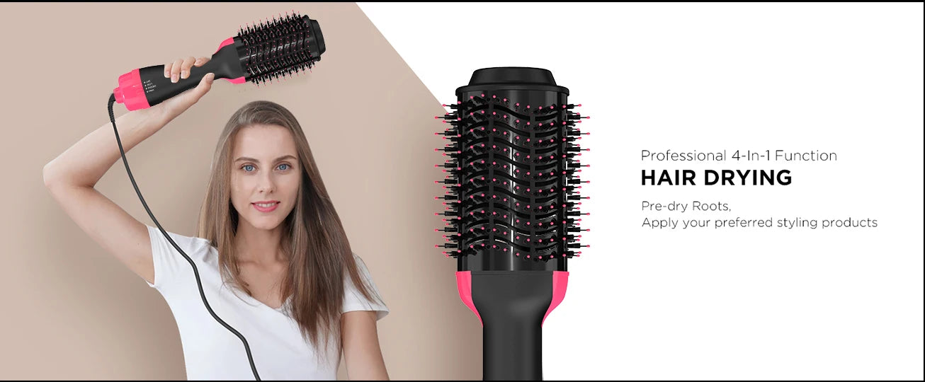 3IN1 Hot Air Brush One-Step Hair Dryer Styler and Dryer Blow Dryer Brush Professional Heating Comb 1000W Straightener Hair Comb
