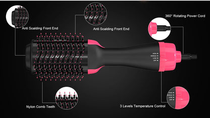 3IN1 Hot Air Brush One-Step Hair Dryer Styler and Dryer Blow Dryer Brush Professional Heating Comb 1000W Straightener Hair Comb