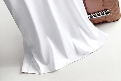 AOSSVIAO 2025 Spaghetti Strap Top Women Halter V Neck Basic White Cami Sleeveless Satin Silk Tank Tops Women'S Summer Camisole