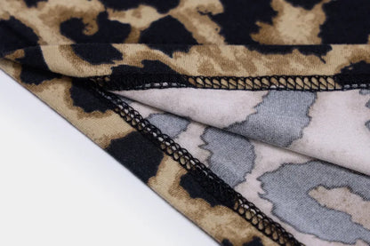 leopard print sleeveless V-neck sexy midi dress spring women fashion streetwear Christmas party outfits