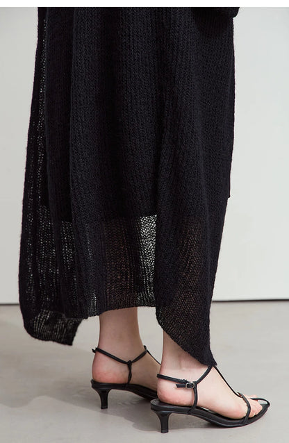AMII Minimalist Long Sweater Cardigan For Women 2025 Spring New Casual Office Lady Knitted Coats Loose Female Cardigan 12551045