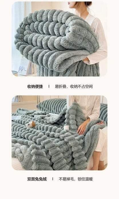 Winter Tafu Velvet Children's Comfortable Blanket Thick Coral Fleece Throw Blankets Adults Office Nap Blanket Sofa Small Cover