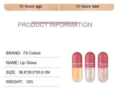 Mini Capsule Liquid Lip Blam Moisturizing Transparent Color Changing Lip Plumping Oil Mirror Jelly Plumping Lip Gloss Cosmetic