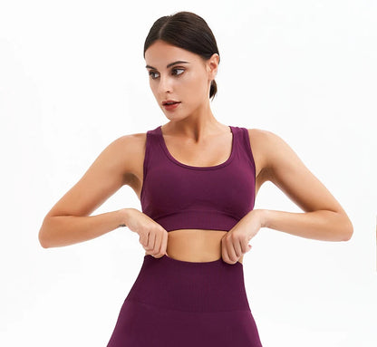 WAREBALL Tank Top Women Female Gym Yoga Bra Padded Sports Bra Removable Workout Push Up Crop Top Fitness Bra Athletic Sportswear