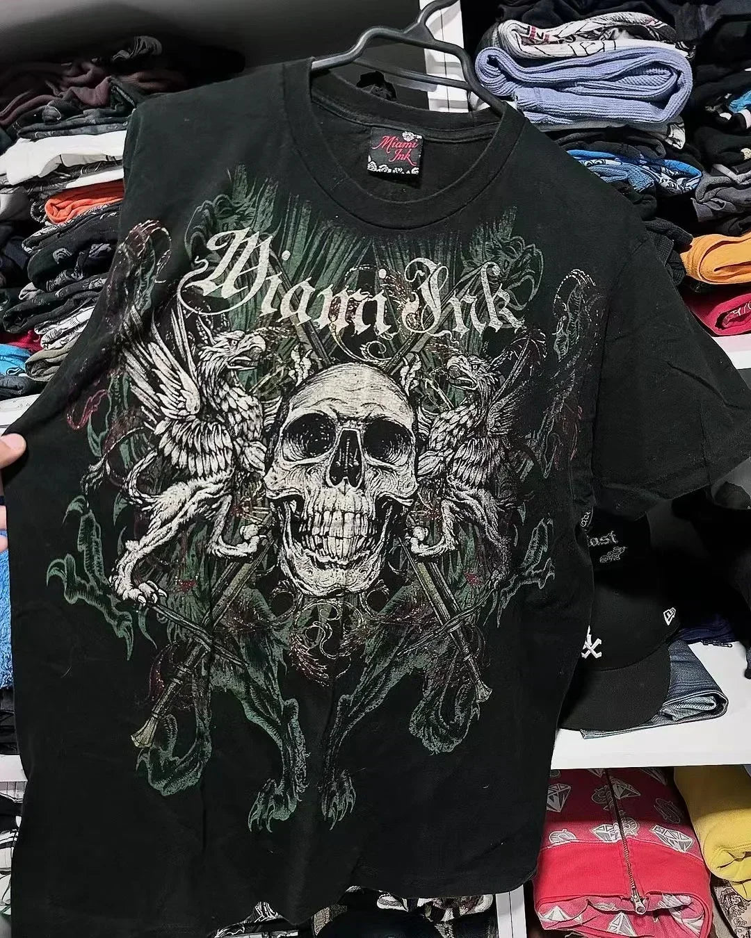 Y2K Affliction T Shirt Vintage Clothing Punk Hip Hop Graphic Print Oversized T shirt Women Round Neck Cotton Short Sleeve Tops