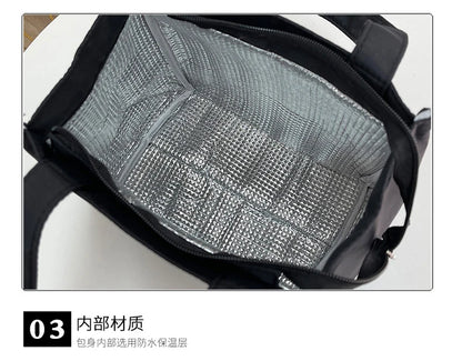 Large Capacity Lunch Bag with Aluminum Foil Insulation for Work, Simple and Practical Top Handle Bag
