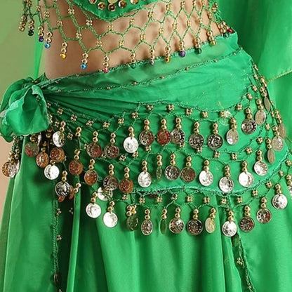 Thailand/India/Arab Dancer Skirt Women Sexy Belly Dance Hip Scarf Wrap Belt Dancer Skirt Female Show Sequins Tassels Costumes