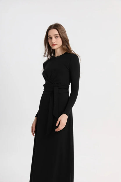 AS 2025 summer ribbing closed-fit wrap tops + Aline dress high Stretch matching sets
