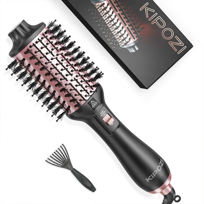 KIPOZI Hot Air Brush 4 in 1 Hot Air Comb Reduces Frizz Static Electricity Hair Dryer Blow Dryer Brush Create Voluminous Curls