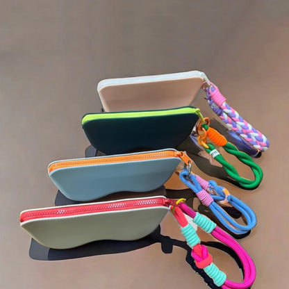 Silicone Zipper Glasses Bag Sunglasses Storage Protective Cover Hanging Bag Coin Purses For Women Girls Waterproof Glasses Box