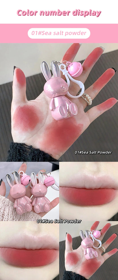 Gege Bear Pink Rabbit Velvet Matte Lip Cream Black Rabbit Water light lip glaze matte mirror pendant lipstick lip gloss