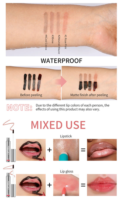 4Color Peel Off Lip Liner Tattoo Waterproof Long Lasting Matte Non-Stick Fading Lip Tint Sexy Red Contour Lips Make Up Cosmetics