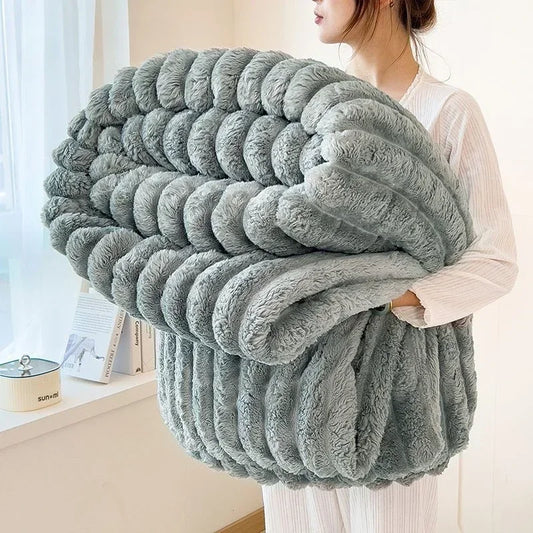Winter Tafu Velvet Children's Comfortable Blanket Thick Coral Fleece Throw Blankets Adults Office Nap Blanket Sofa Small Cover