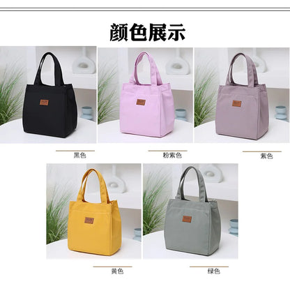 Large Capacity Lunch Bag with Aluminum Foil Insulation for Work, Simple and Practical Top Handle Bag